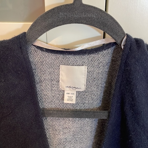 Halogen blue fringe poncho one size - Picture 2 of 5